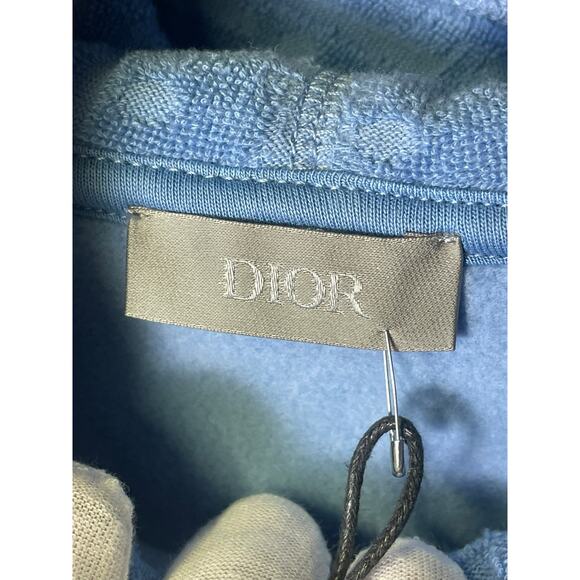 Christian Dior Oblique Relaxed-Fit Hooded Sweatshirt Blue Size XS Unisex NWT COA - Picture 5 of 16